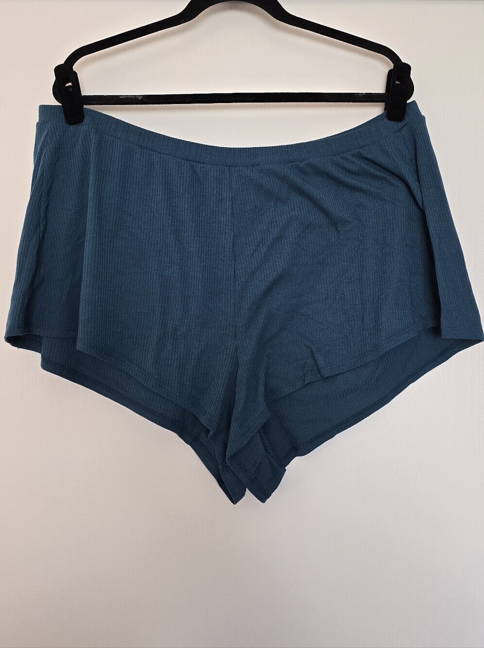 Adore Me - (Plus Size) Teal With Lace Trim Ribbed Cailey Two-Piece Pajama Set - Picture 4 of 5
